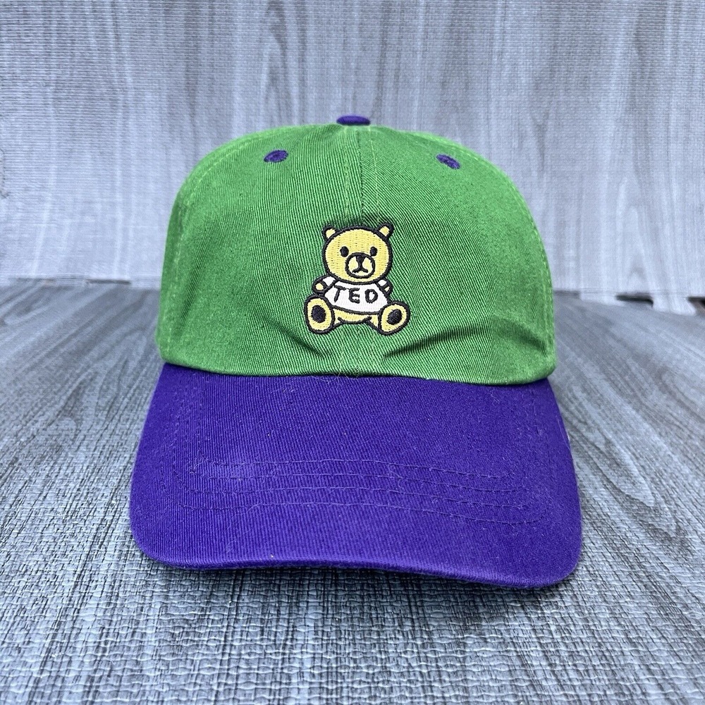 Ted Fresh‎ Green & Purple Teddy Fresh Ted Hat Adjustable Baseball Cap